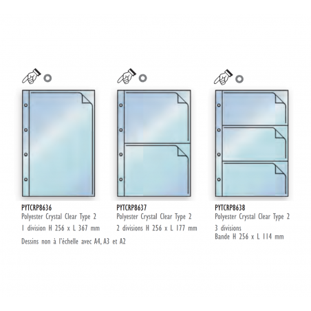 Pochettes Timecare Crystal Polyester Type 2 Format Foolscape