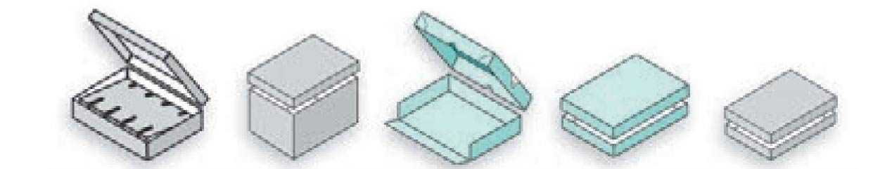 Boîtes type cloche à couvercle séparé illustration